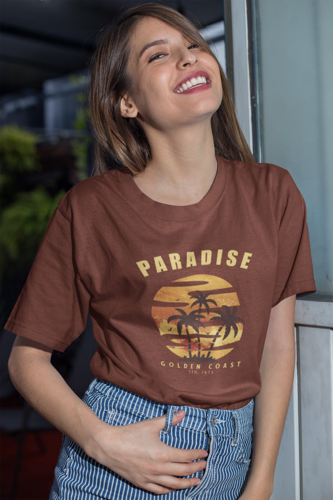 Tropical Paradise Printed T-Shirt For Women - WowWaves - 7