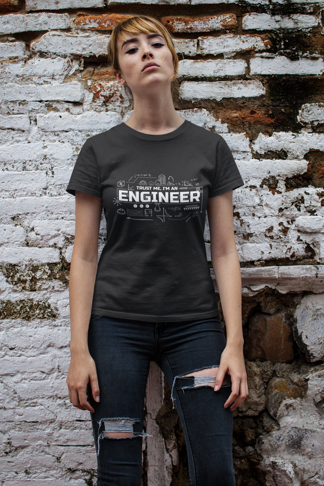 Trust Me, I'M An Engineer Printed T-Shirt For Women - WowWaves - 2