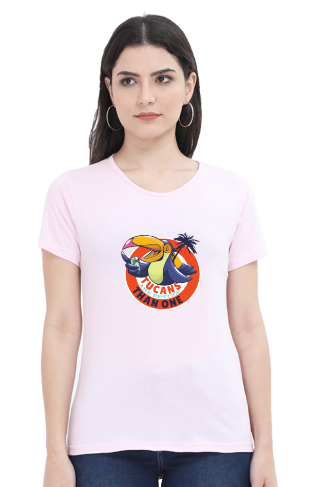 Tucans Are Better Tha One Printed Scoop Neck T-Shirt For Women - WowWaves - 11