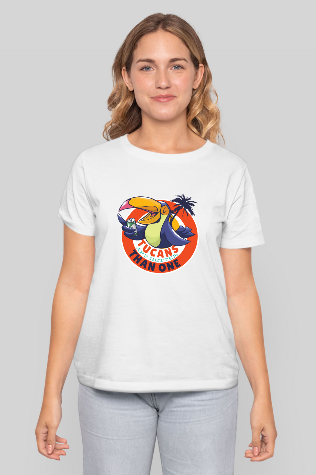 Tucans Are Better Tha One Printed T-Shirt For Women - WowWaves - 12
