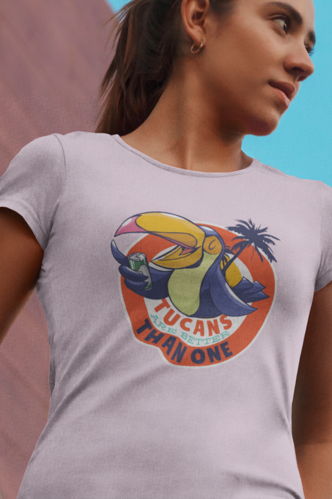 Tucans Are Better Tha One Printed T-Shirt For Women - WowWaves - 8