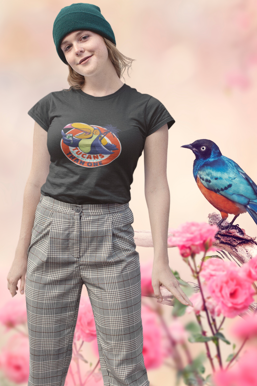 Tucans Are Better Tha One Printed T-Shirt For Women - WowWaves