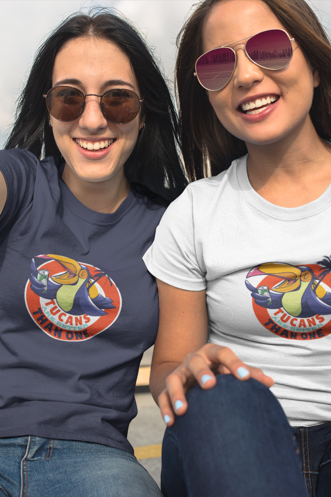 Tucans Are Better Tha One Printed T-Shirt For Women - WowWaves - 6
