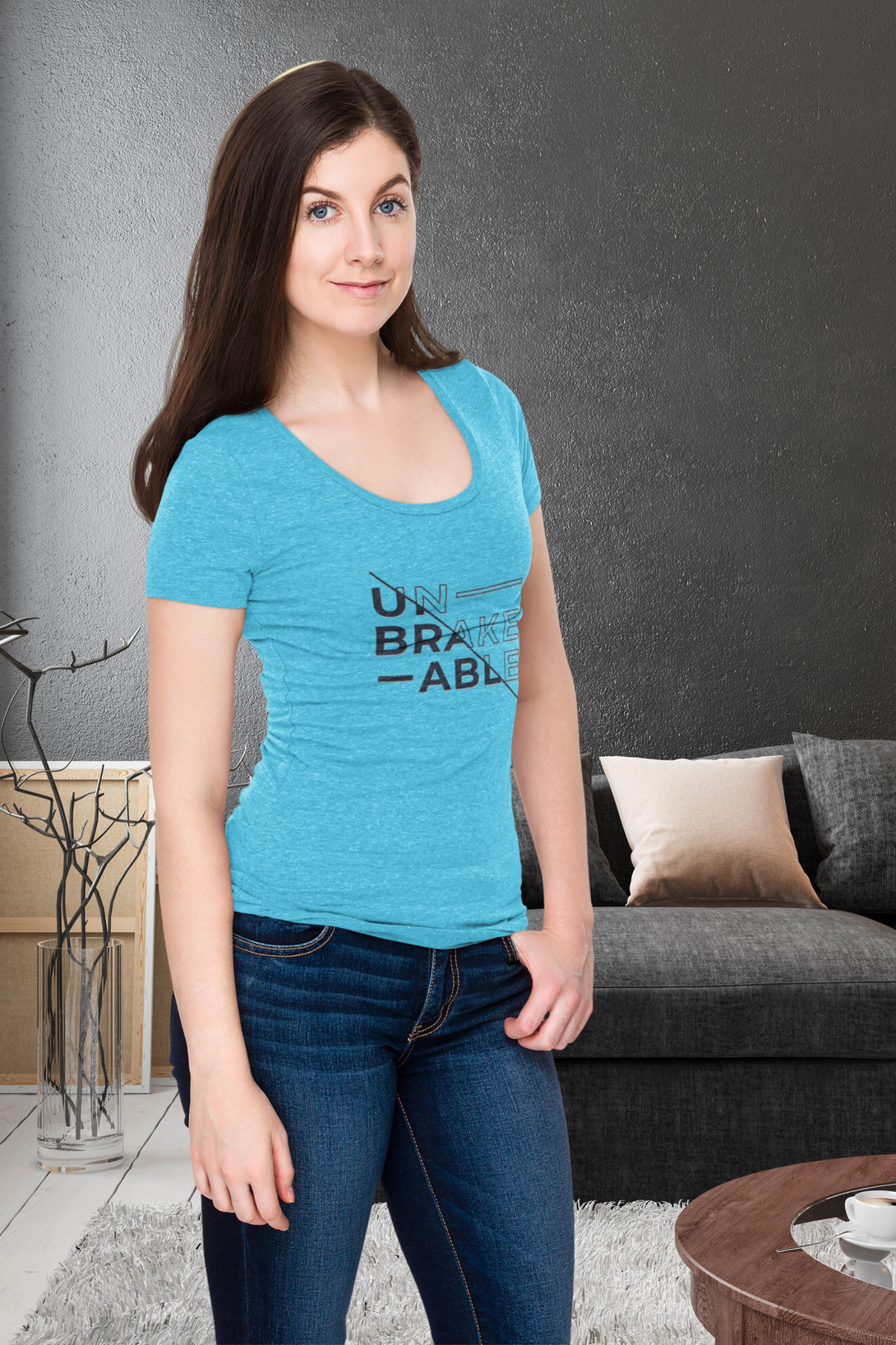 Unbreakable Printed Scoop Neck T-Shirt For Women - WowWaves - 5