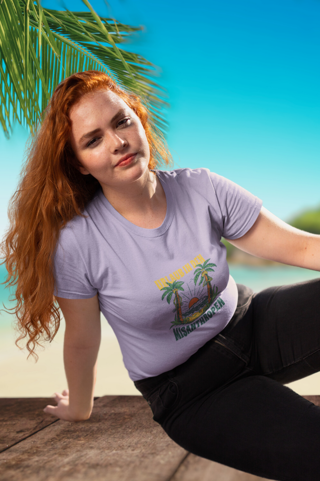 Vacation Away From People Printed T-Shirt For Women - WowWaves - 6