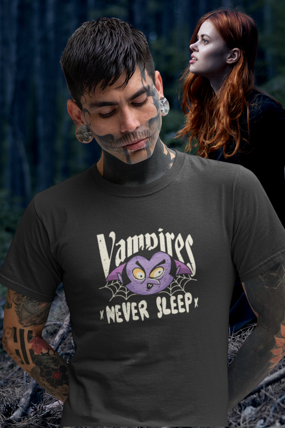 Vampires Never Sleep Printed T-Shirt For Men - WowWaves - 2