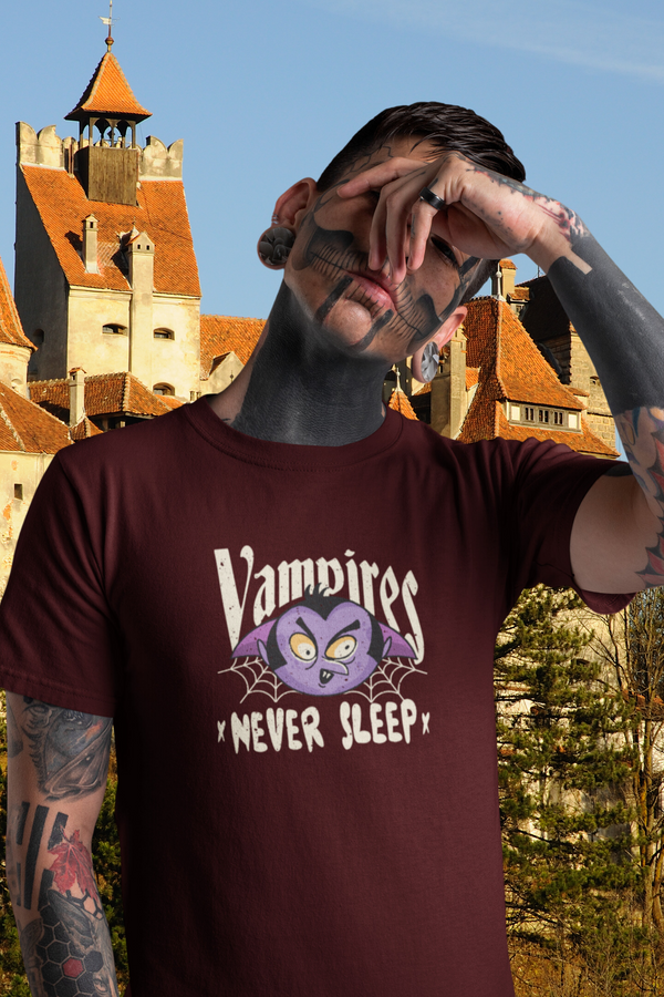 Vampires Never Sleep Printed T-Shirt For Men - WowWaves