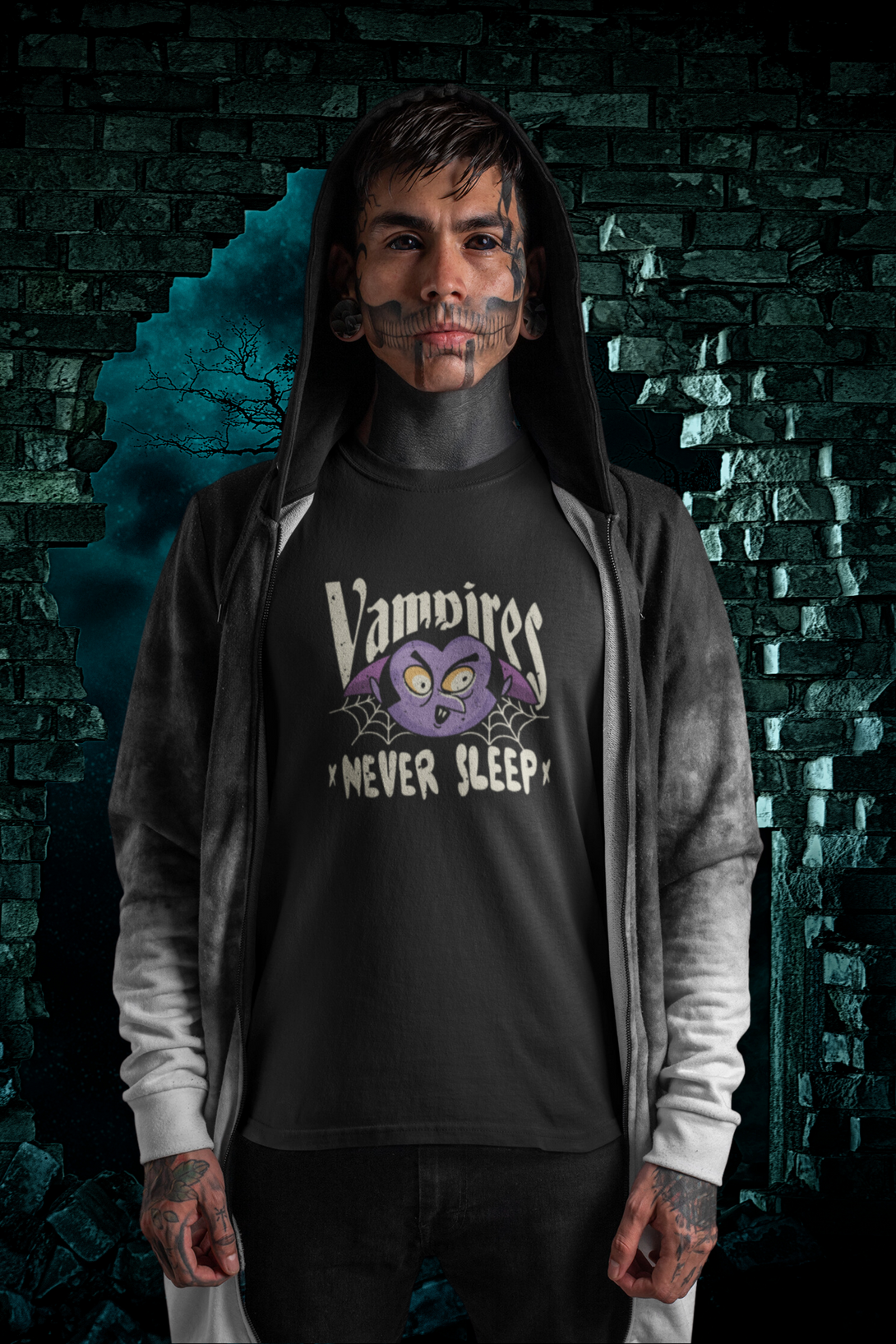 Vampires Never Sleep Printed T-Shirt For Men - WowWaves - 6