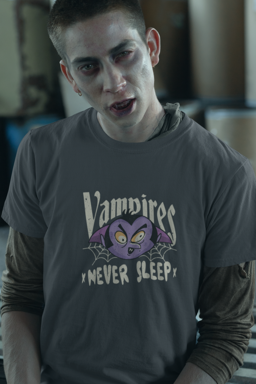 Vampires Never Sleep Printed T-Shirt For Men - WowWaves - 4