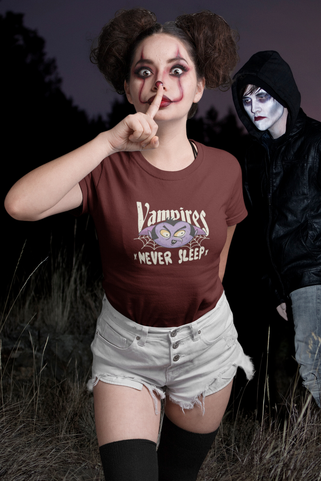 Vampires Never Sleep Printed T-Shirt For Women - WowWaves - 2