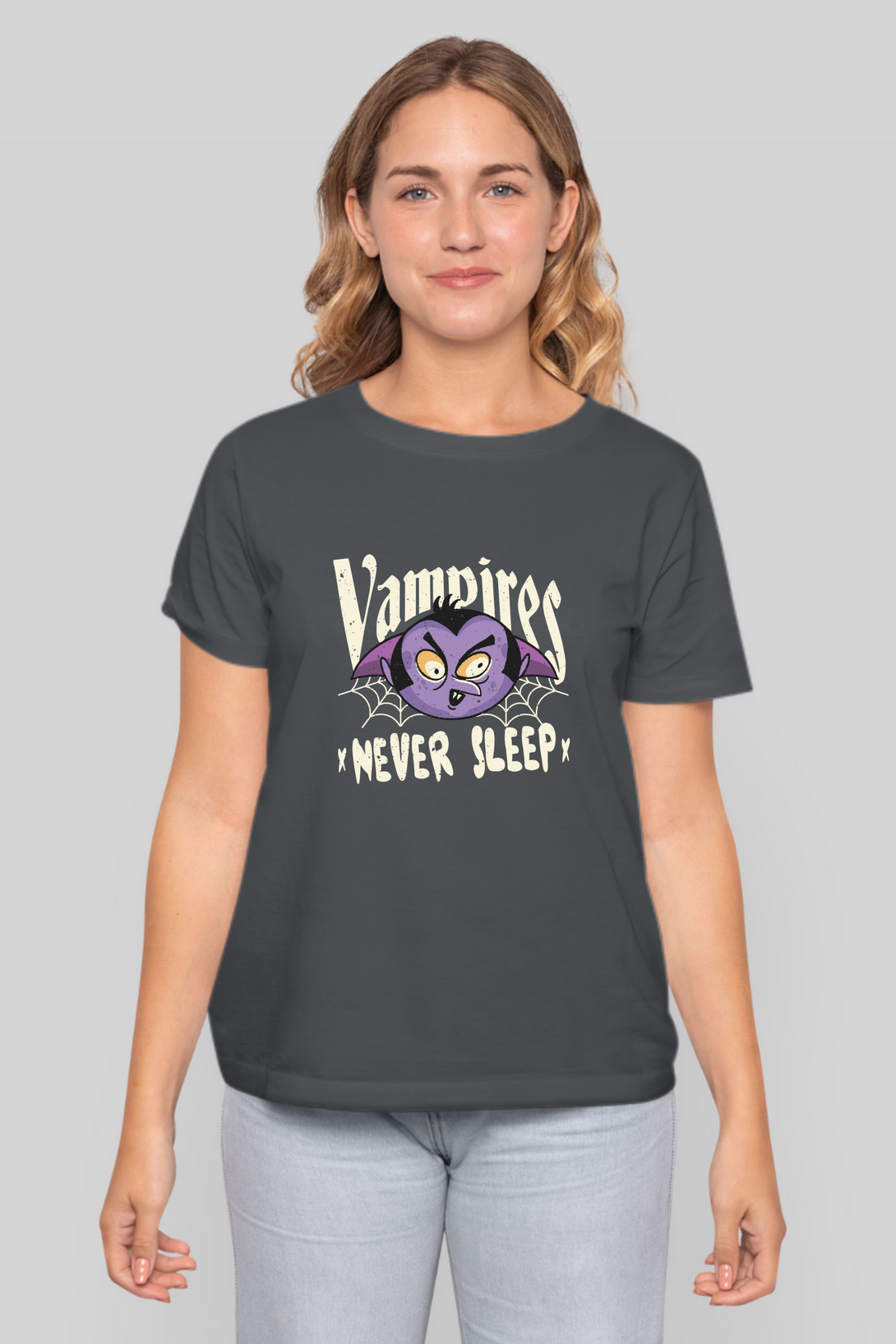 Vampires Never Sleep Printed T-Shirt For Women - WowWaves - 9