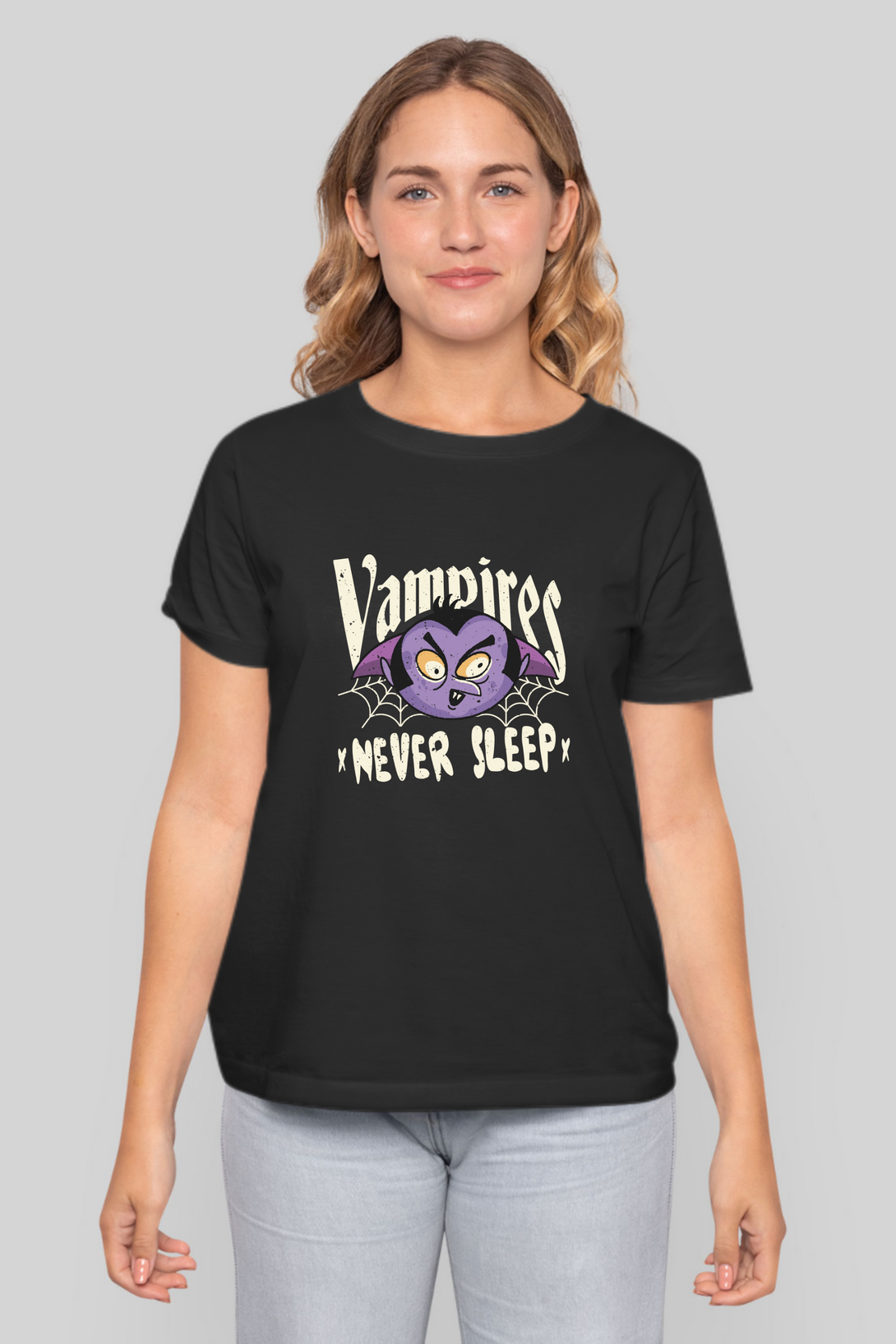 Vampires Never Sleep Printed T-Shirt For Women - WowWaves - 8