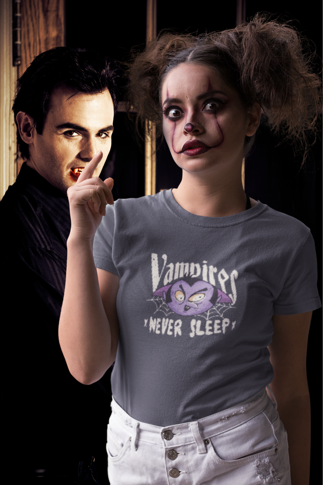 Vampires Never Sleep Printed T-Shirt For Women - WowWaves - 7