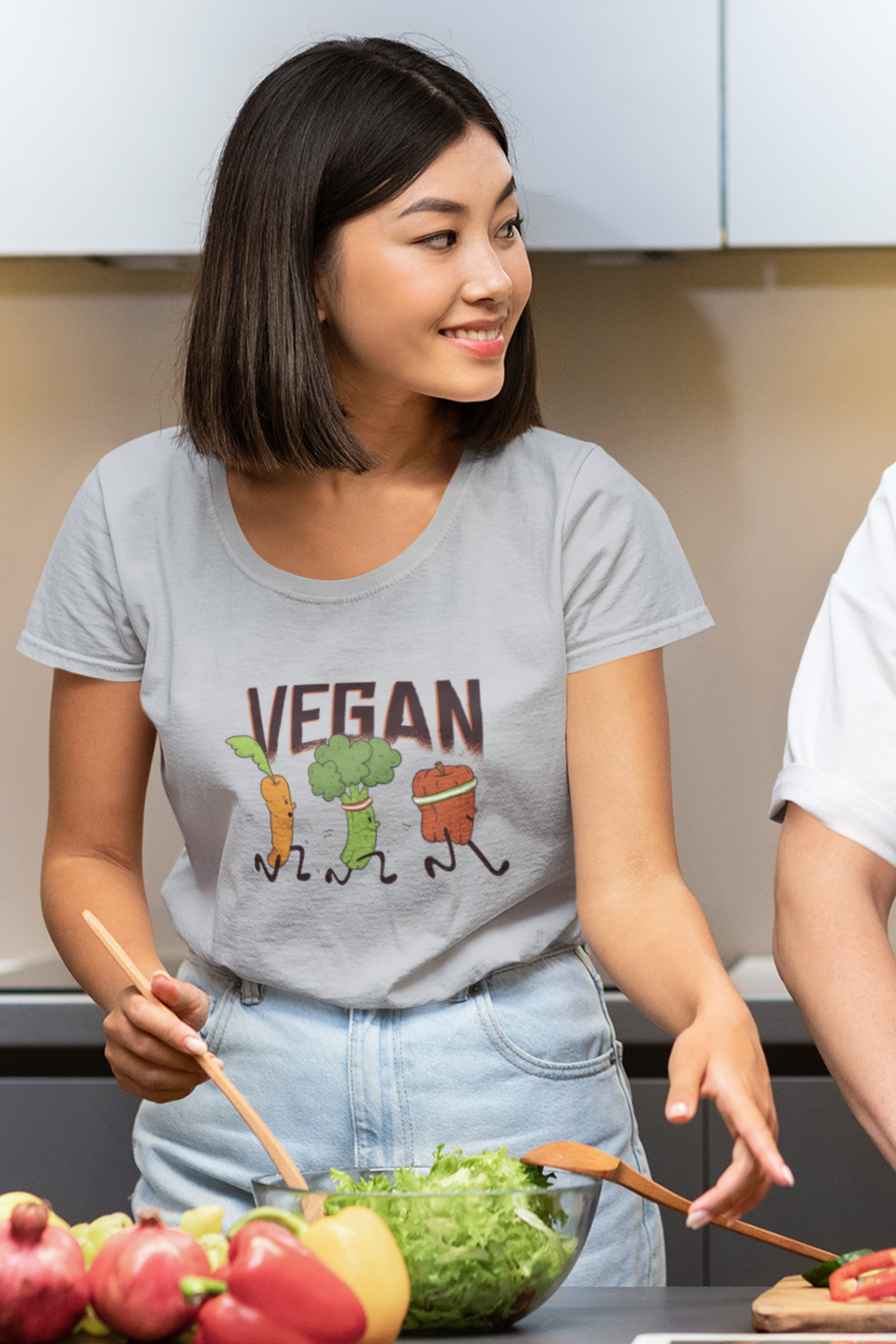 Vegan Runners Printed Scoop Neck T-Shirt For Women - WowWaves - 10