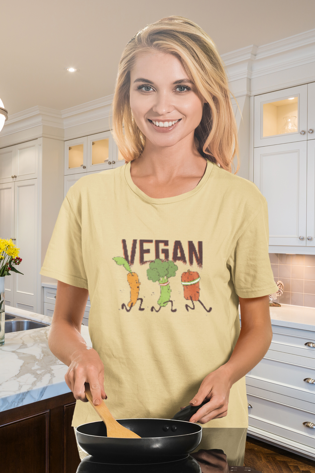 Vegan Runners Printed Scoop Neck T-Shirt For Women - WowWaves - 3