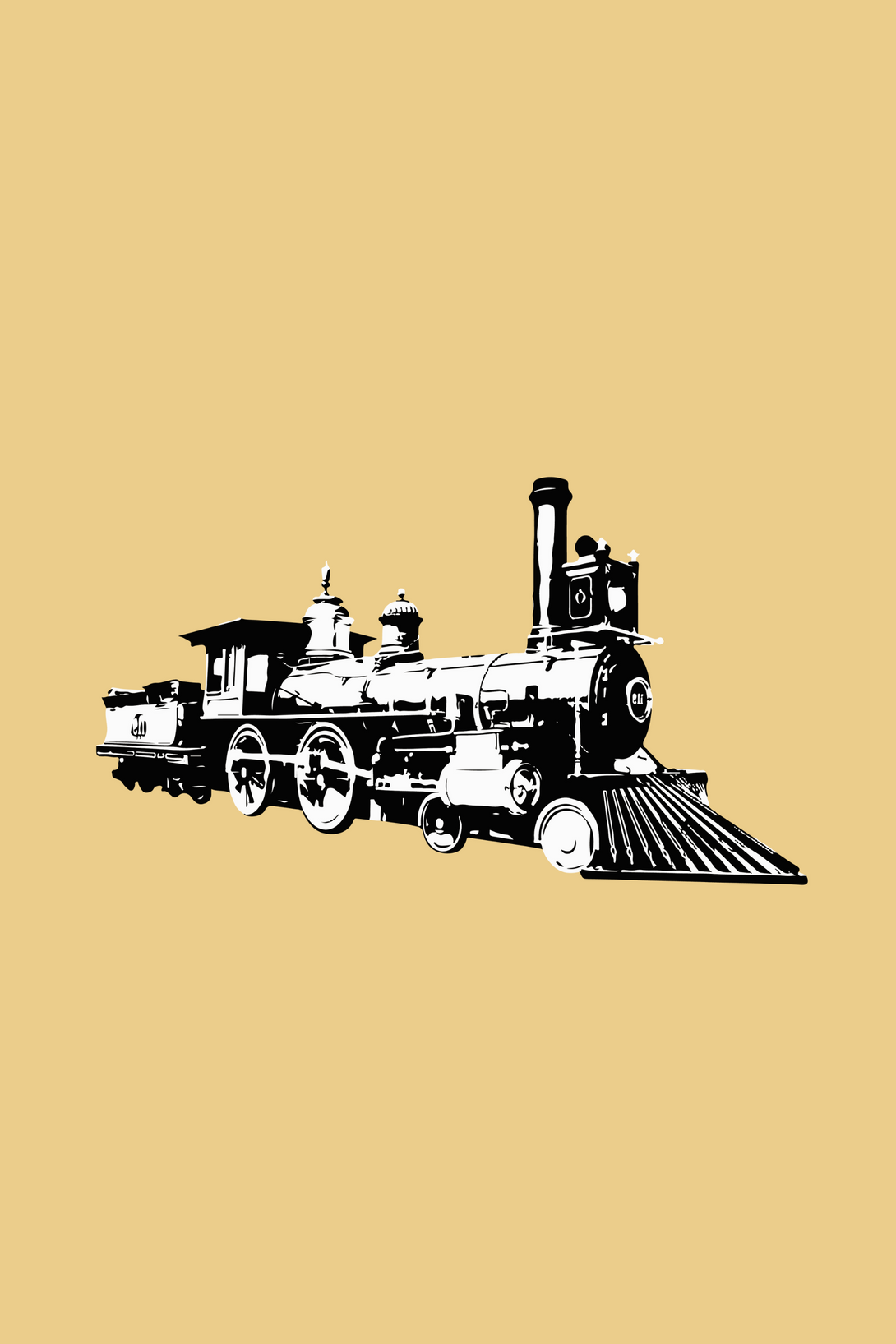 Vintage Locomotive Printed T-Shirt For Men - WowWaves - 1
