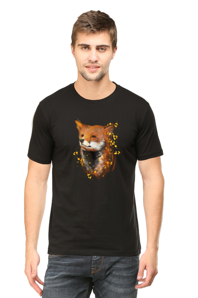 Watercolor Fox Printed T-Shirt For Men - WowWaves - 8