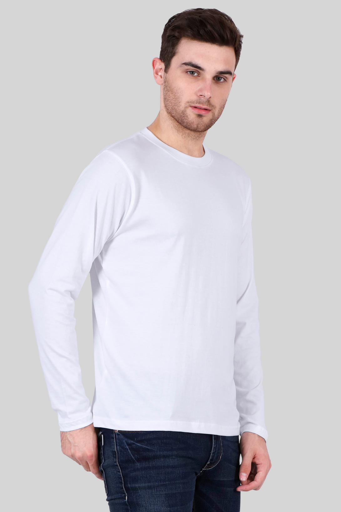 White Full Sleeve T-Shirt For Men - WowWaves - 6