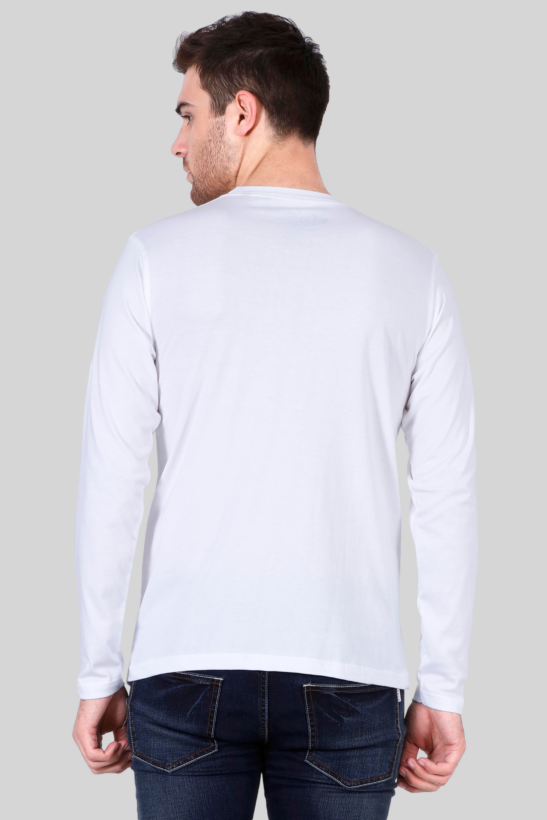 White Full Sleeve T-Shirt For Men - WowWaves - 9