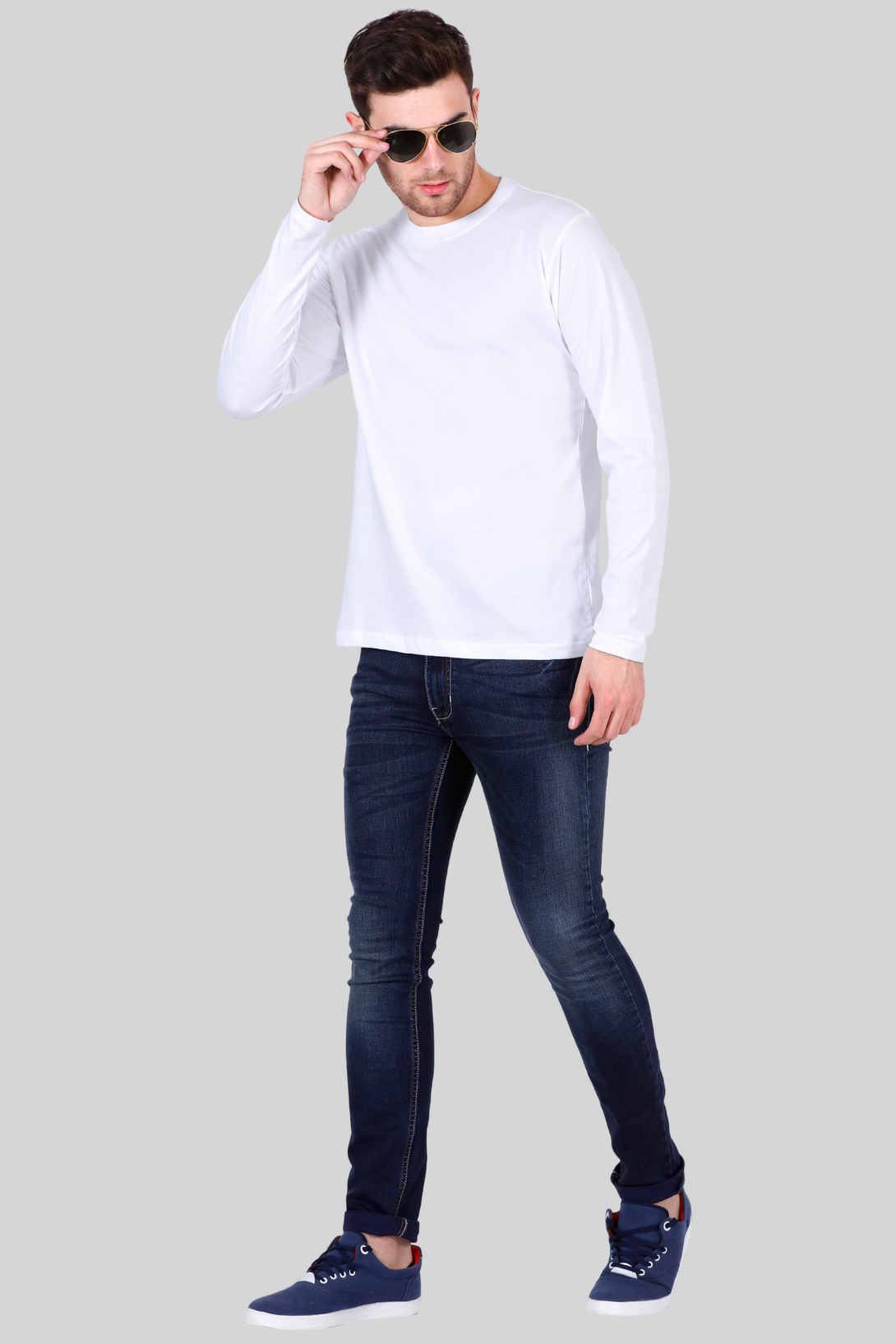 White Full Sleeve T-Shirt For Men - WowWaves - 7