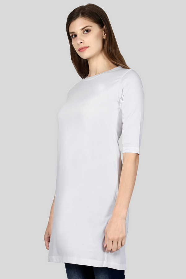 White T-Shirt Dress For Women - WowWaves