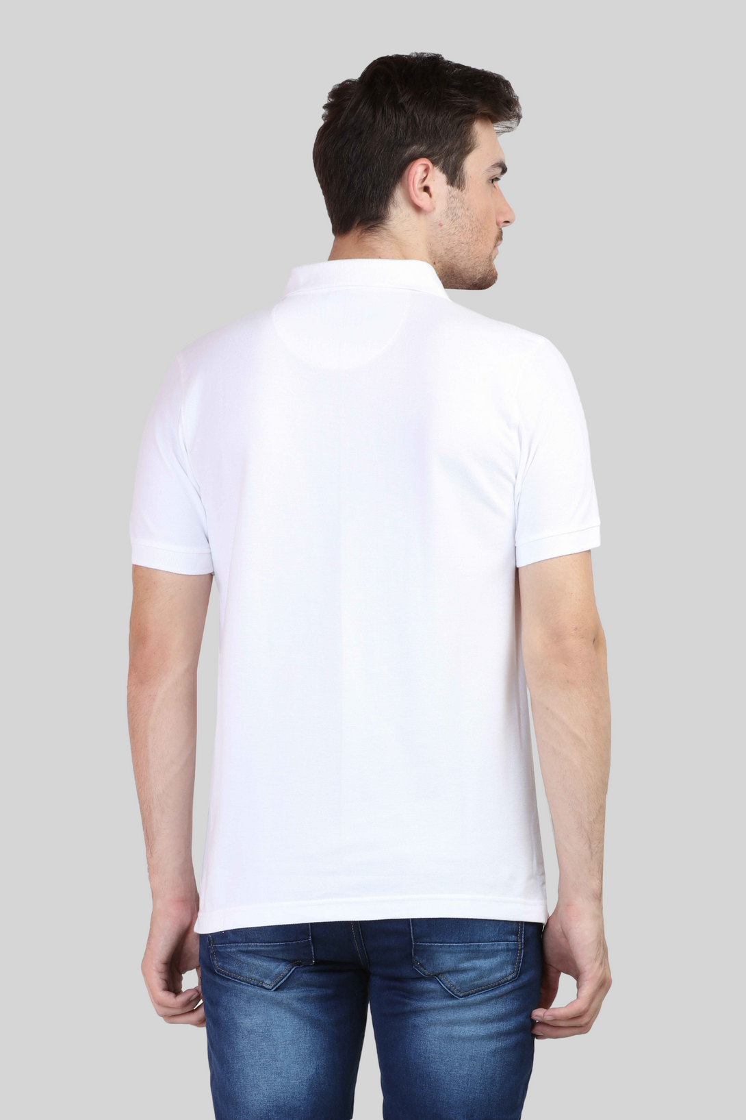 White Polo T-Shirt For Men - WowWaves - 8
