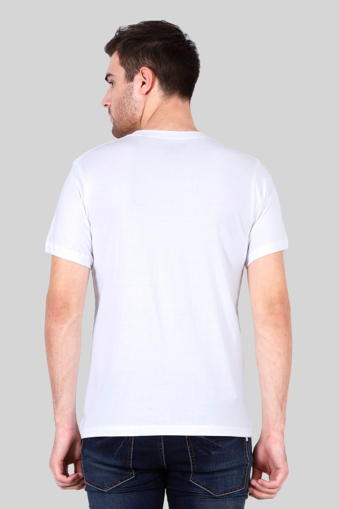 White V Neck T-Shirt For Men - WowWaves - 8