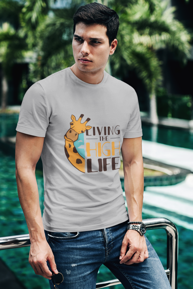 Funny Giraffe Printed T-Shirt For Men - WowWaves - 3