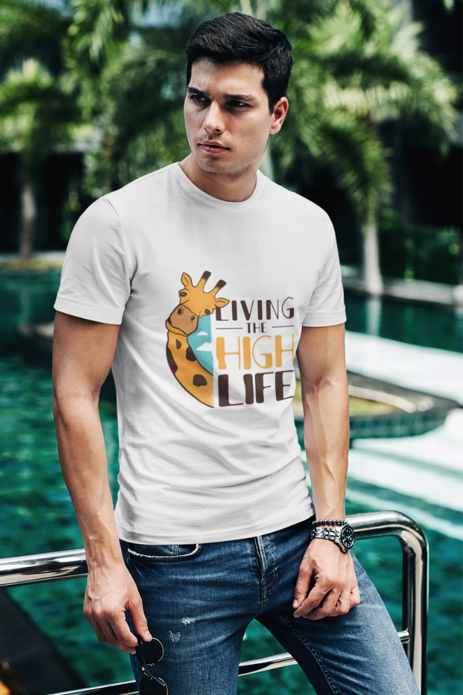 Funny Giraffe Printed T-Shirt For Men - WowWaves - 2