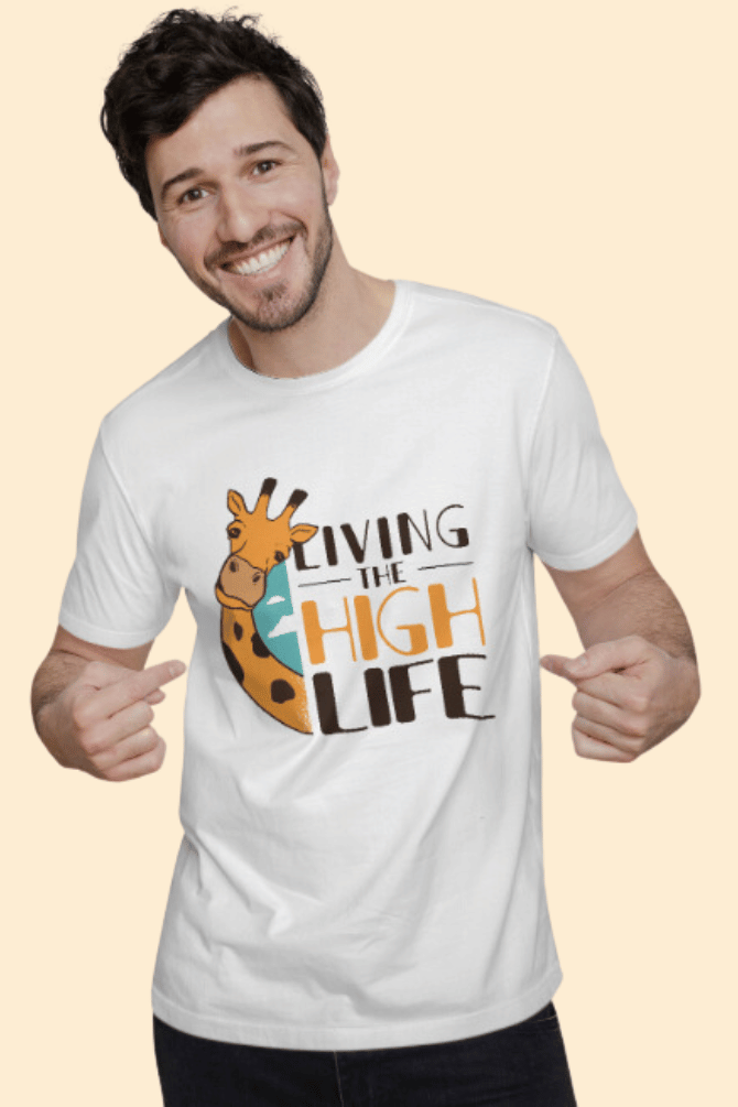 Funny Giraffe Printed T-Shirt For Men - WowWaves - 5