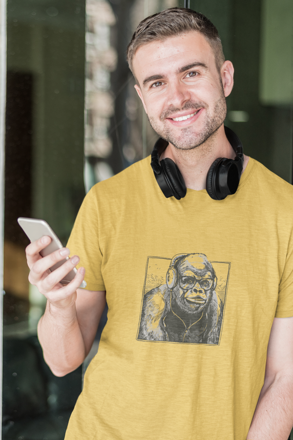 Gorilla Music Printed T-Shirt For Men - WowWaves