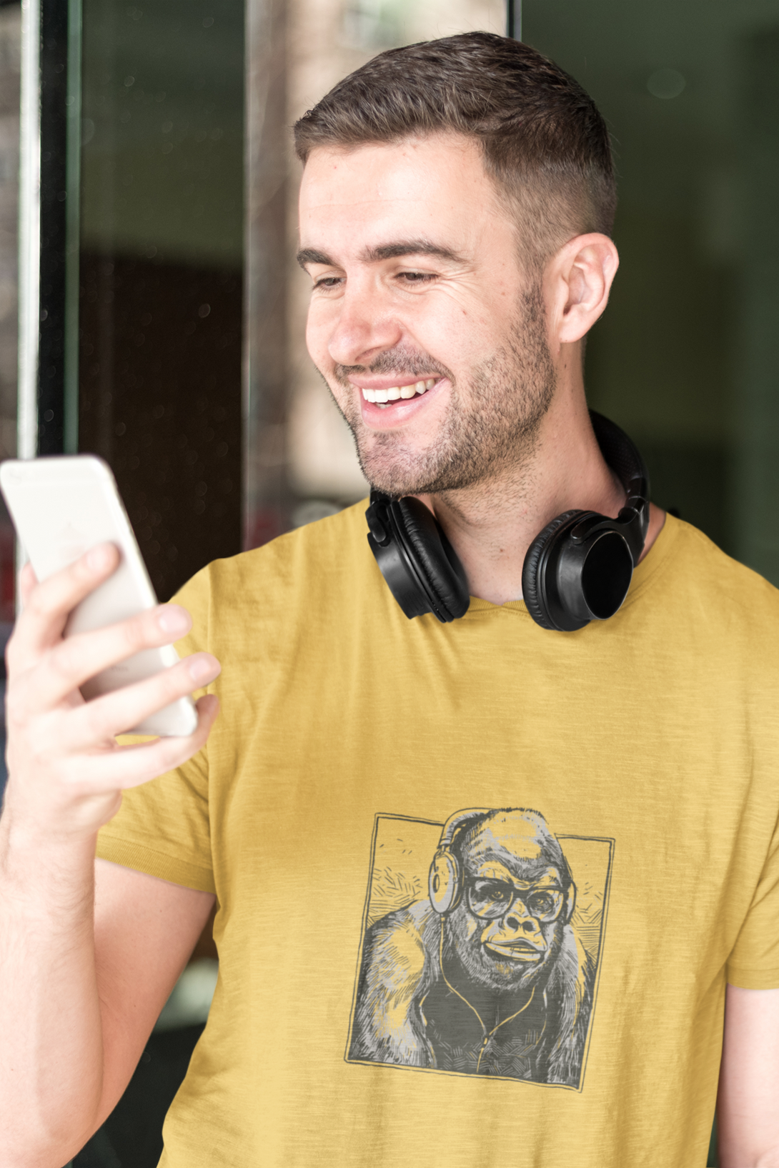 Gorilla Music Printed T-Shirt For Men - WowWaves - 2