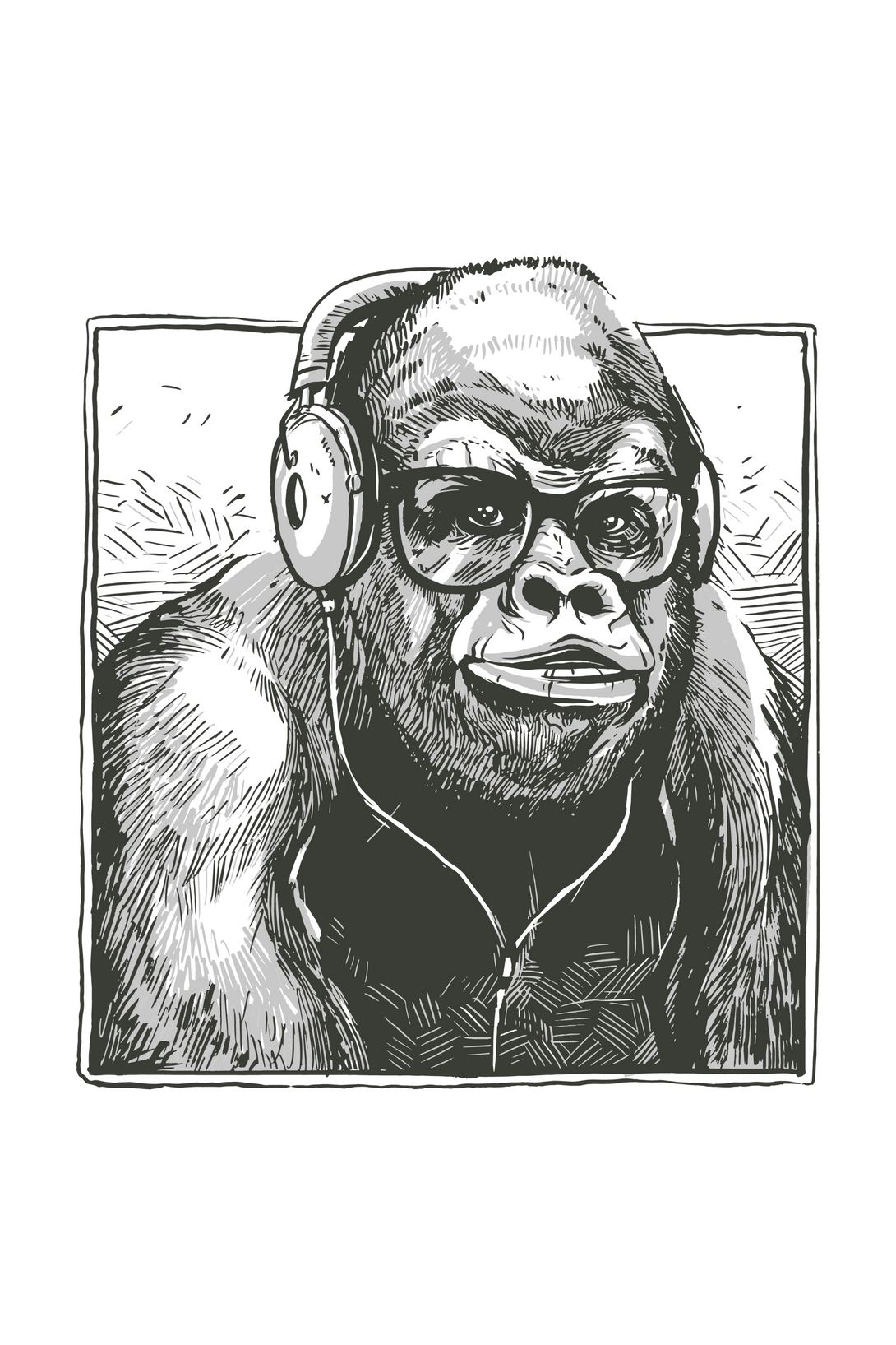 Gorilla Music Printed T-Shirt For Men - WowWaves - 1