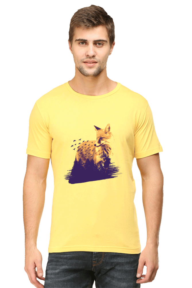 Forest Fox Printed T-Shirt For Men - WowWaves - 9