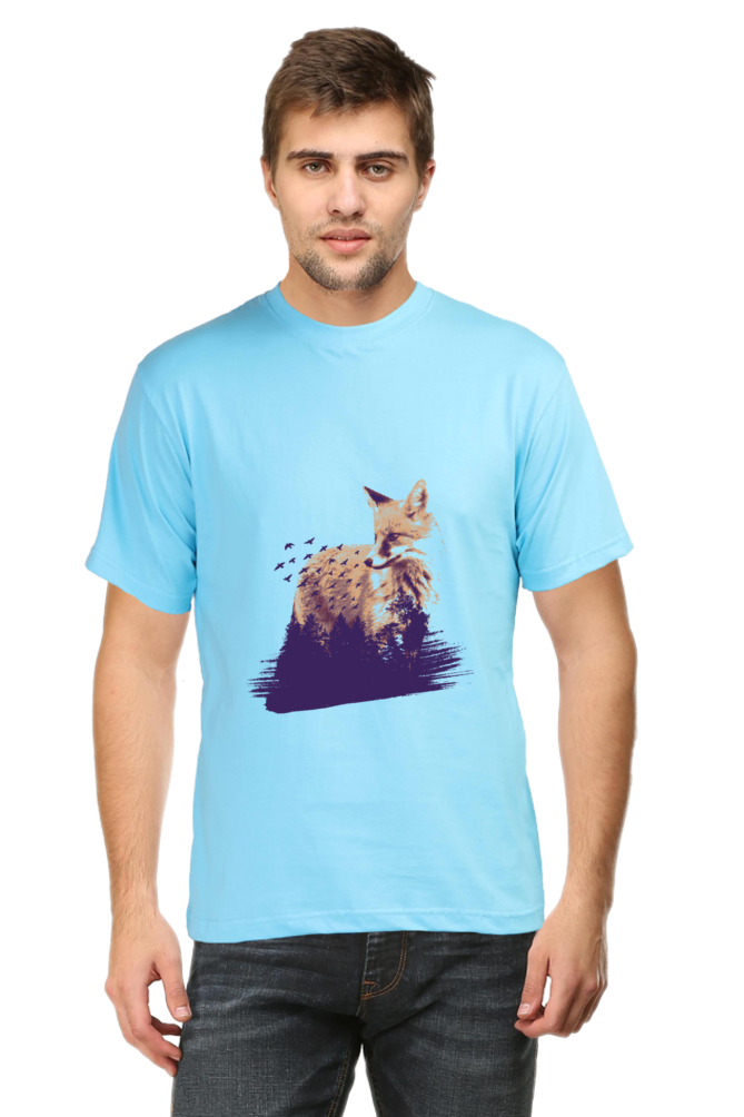 Forest Fox Printed T-Shirt For Men - WowWaves - 10