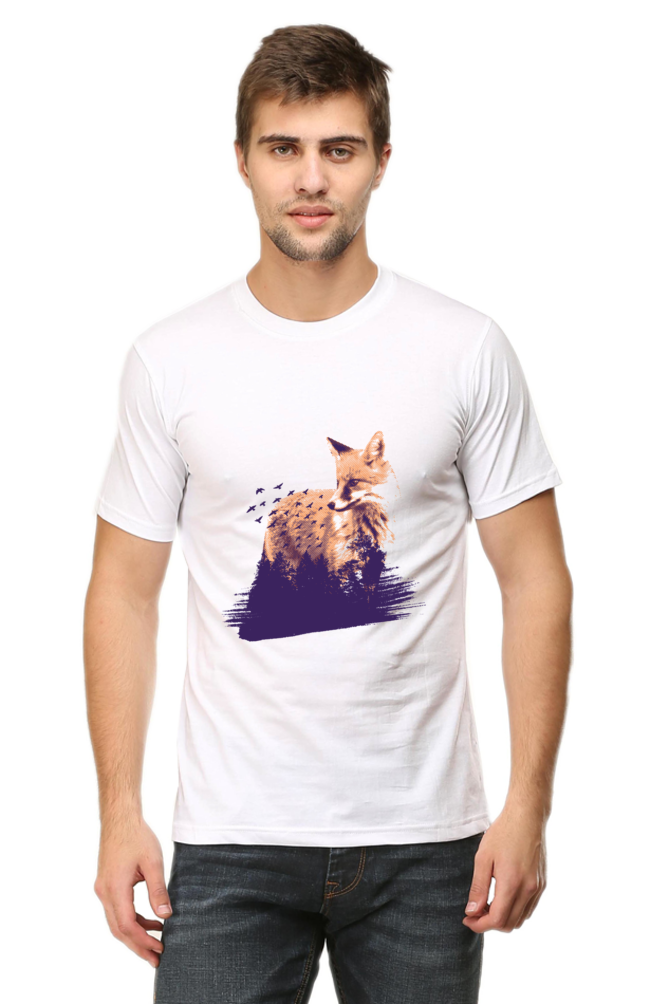 Forest Fox Printed T-Shirt For Men - WowWaves - 11