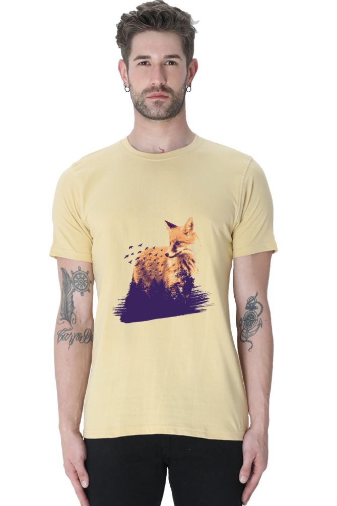 Forest Fox Printed T-Shirt For Men - WowWaves - 7
