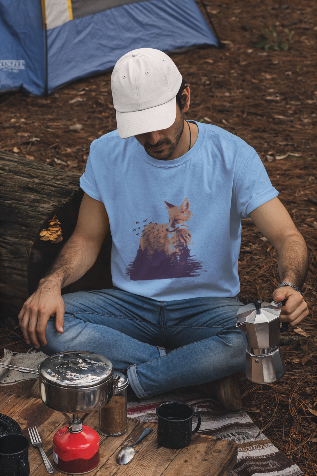 Forest Fox Printed T-Shirt For Men - WowWaves - 3