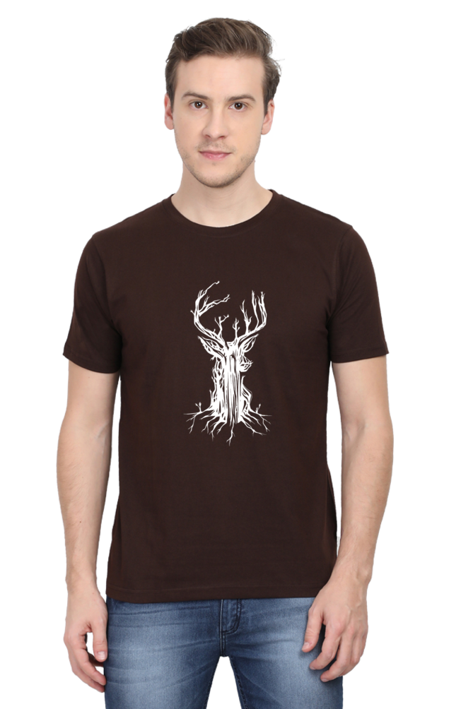 Deer Tree Printed T-Shirt For Men - WowWaves - 7