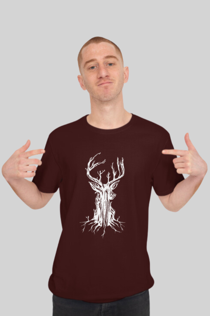 Deer Tree Printed T-Shirt For Men - WowWaves - 6