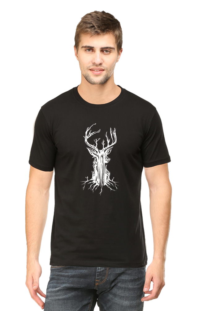 Deer Tree Printed T-Shirt For Men - WowWaves - 3