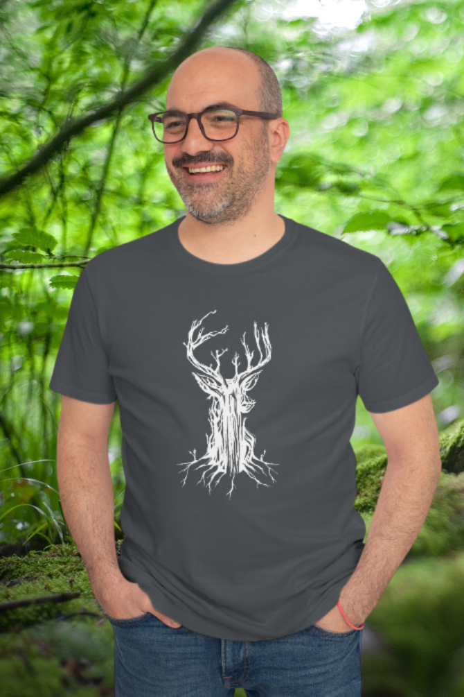Deer Tree Printed T-Shirt For Men - WowWaves - 5