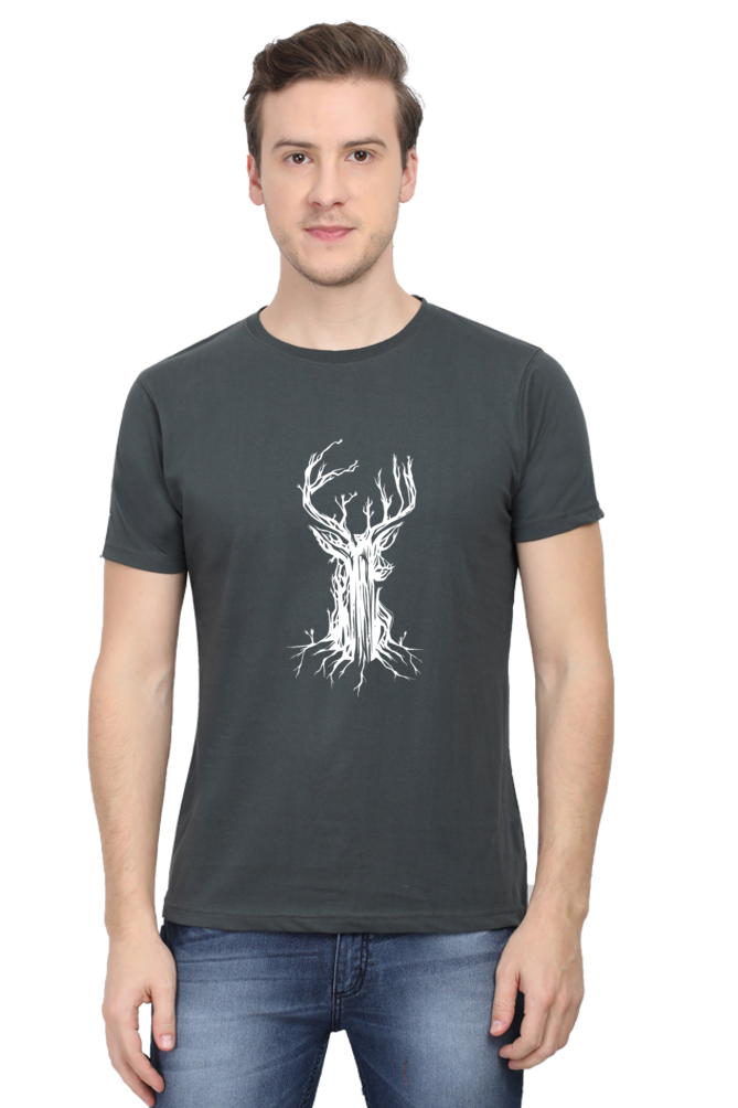 Deer Tree Printed T-Shirt For Men - WowWaves - 9