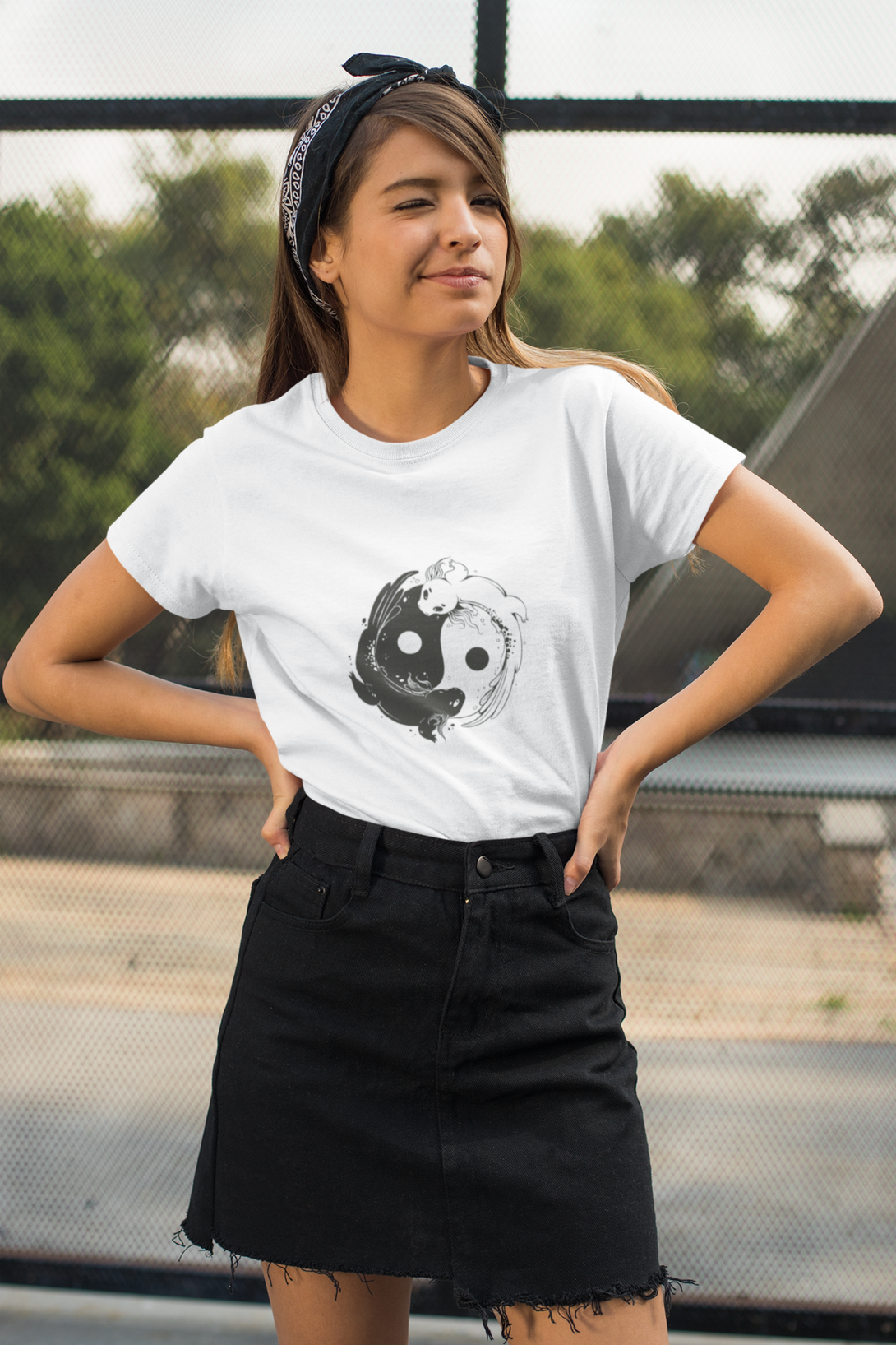 Yin Yang Axolotl Printed T-Shirt For Women - WowWaves - 4