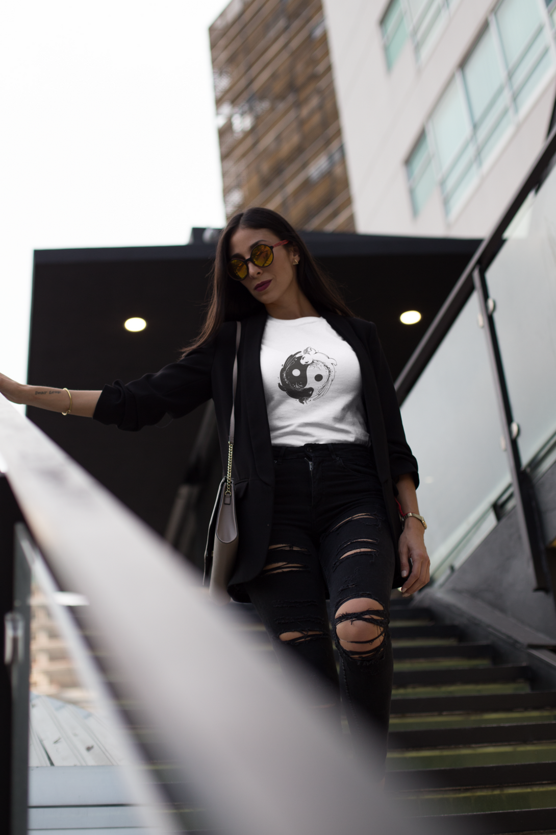 Yin Yang Axolotl Printed T-Shirt For Women - WowWaves - 6