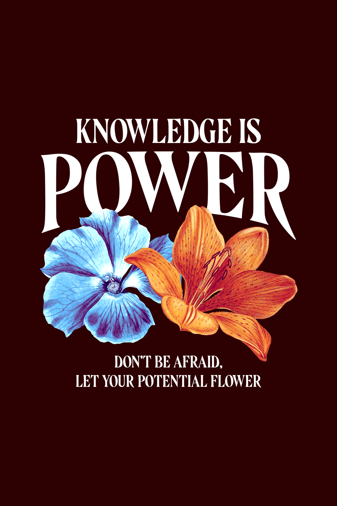 Knowledge Is Power Printed T-Shirt For Women - WowWaves - 1