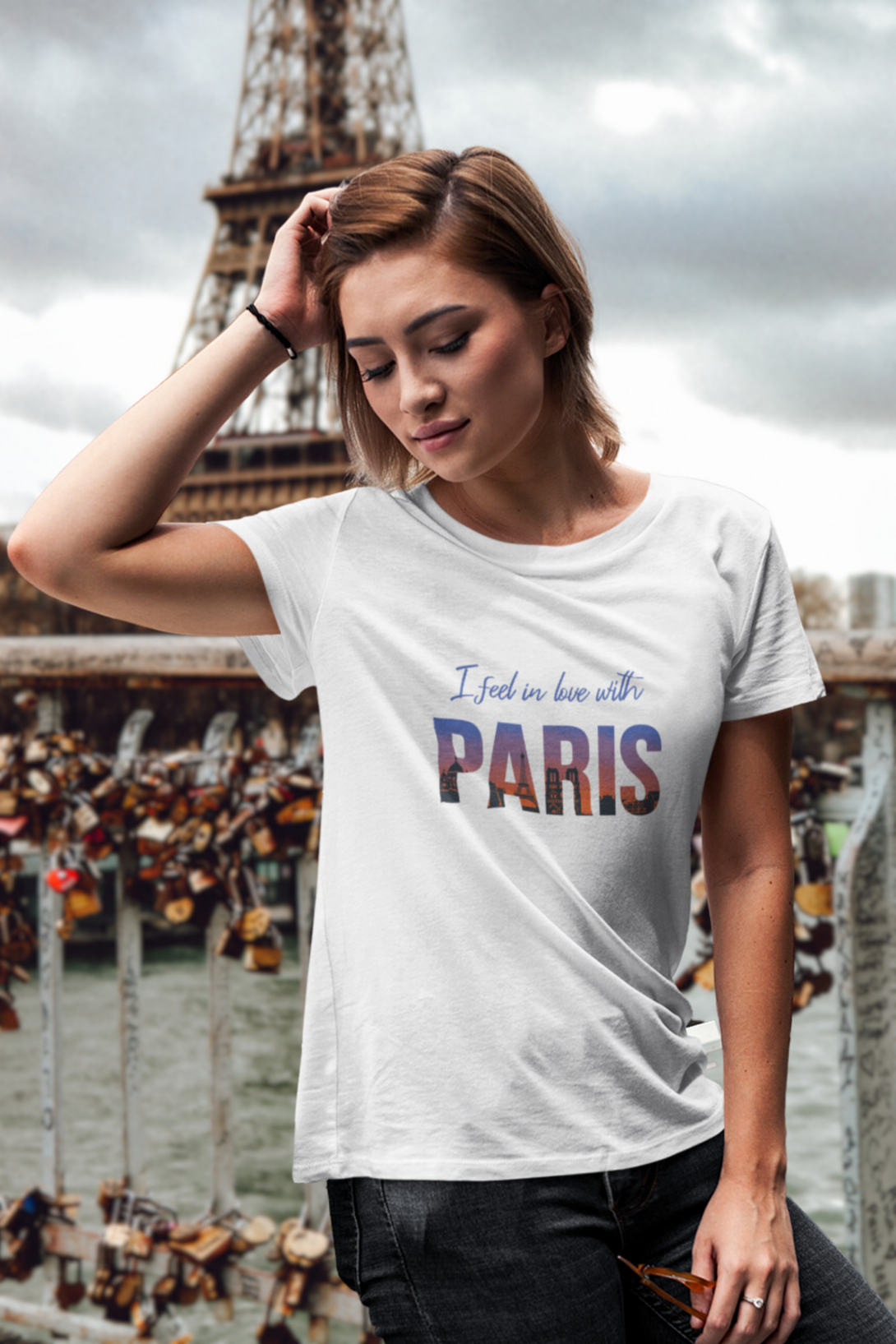 In Love With Paris Printed T-Shirt For Women - WowWaves - 2