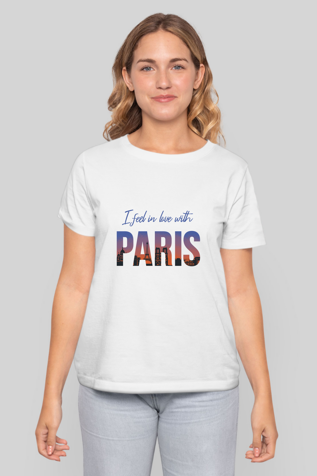In Love With Paris Printed T-Shirt For Women - WowWaves - 7