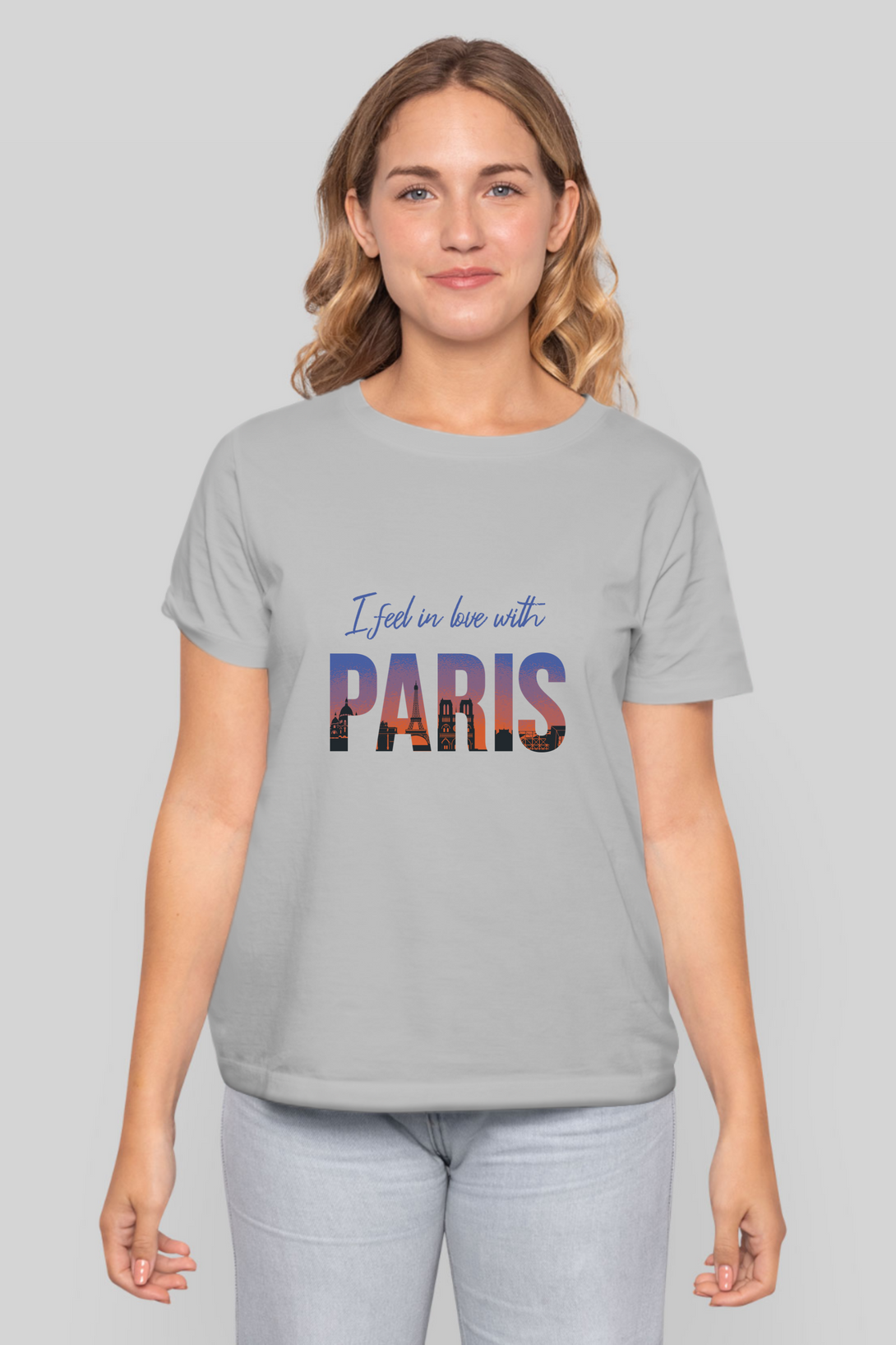 In Love With Paris Printed T-Shirt For Women - WowWaves - 9