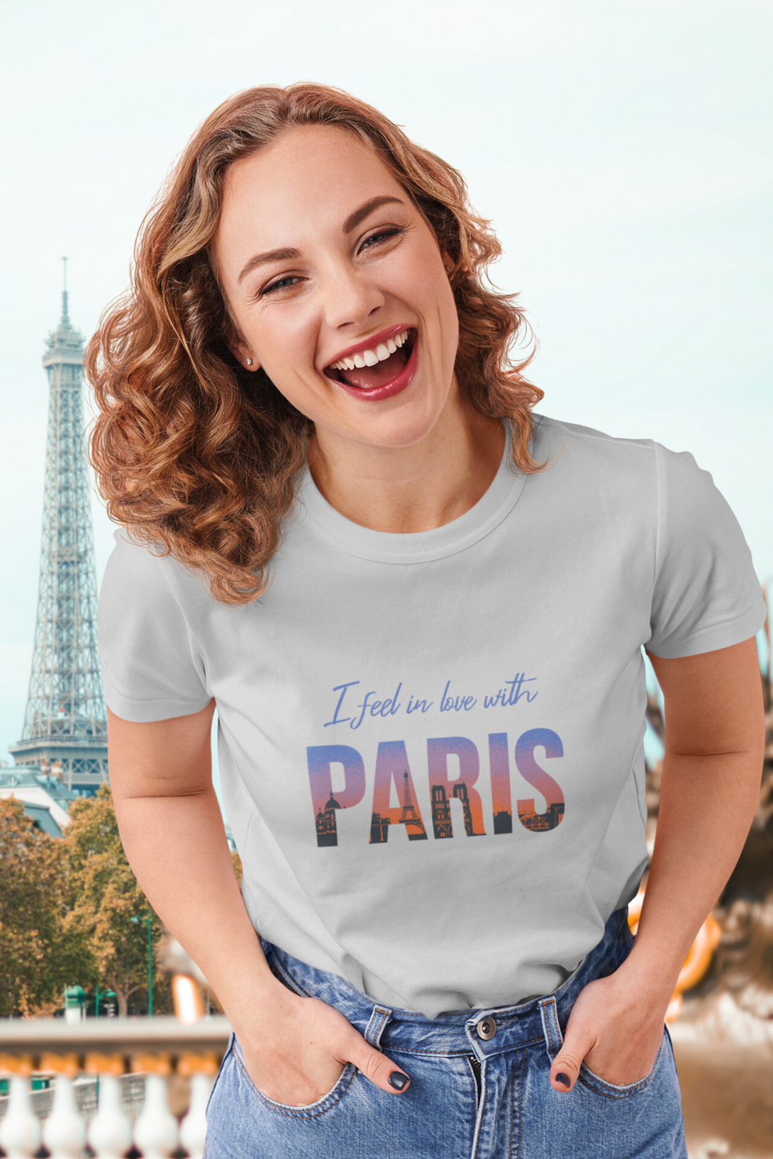 In Love With Paris Printed T-Shirt For Women - WowWaves - 5